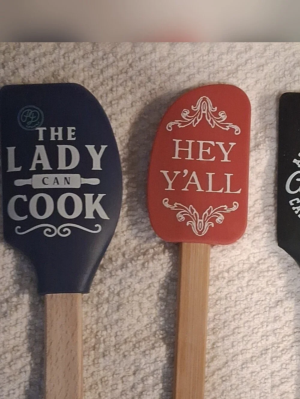 Hey Y'all Red Silicone Spatula with Bamboo Handle